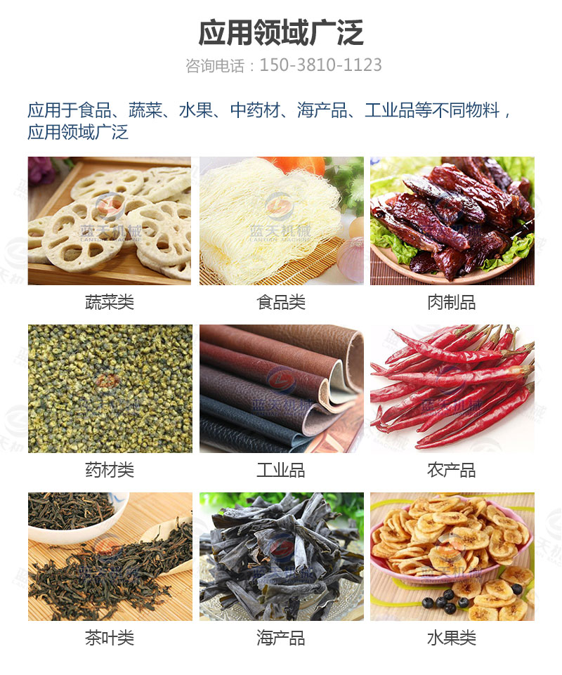 連翹網帶式烘干機應用領域