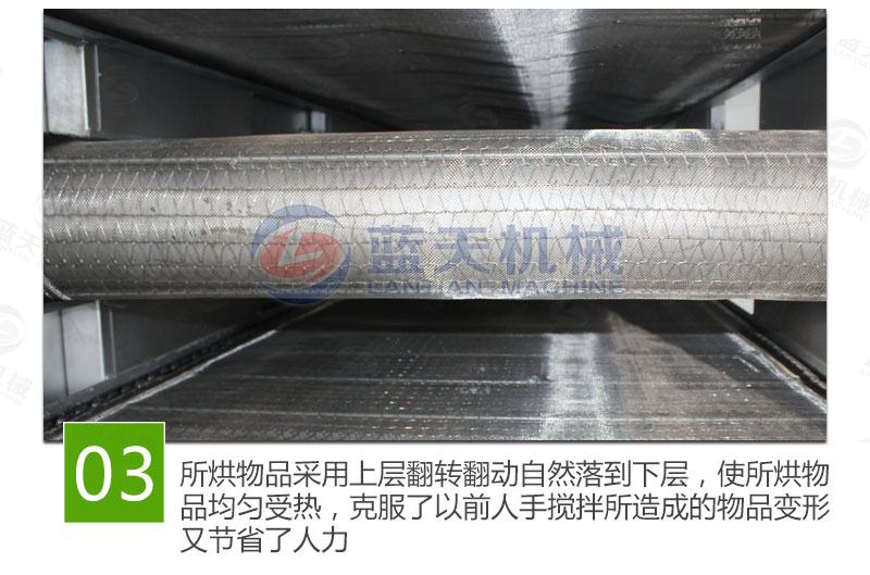 花生網帶式烘干機特點