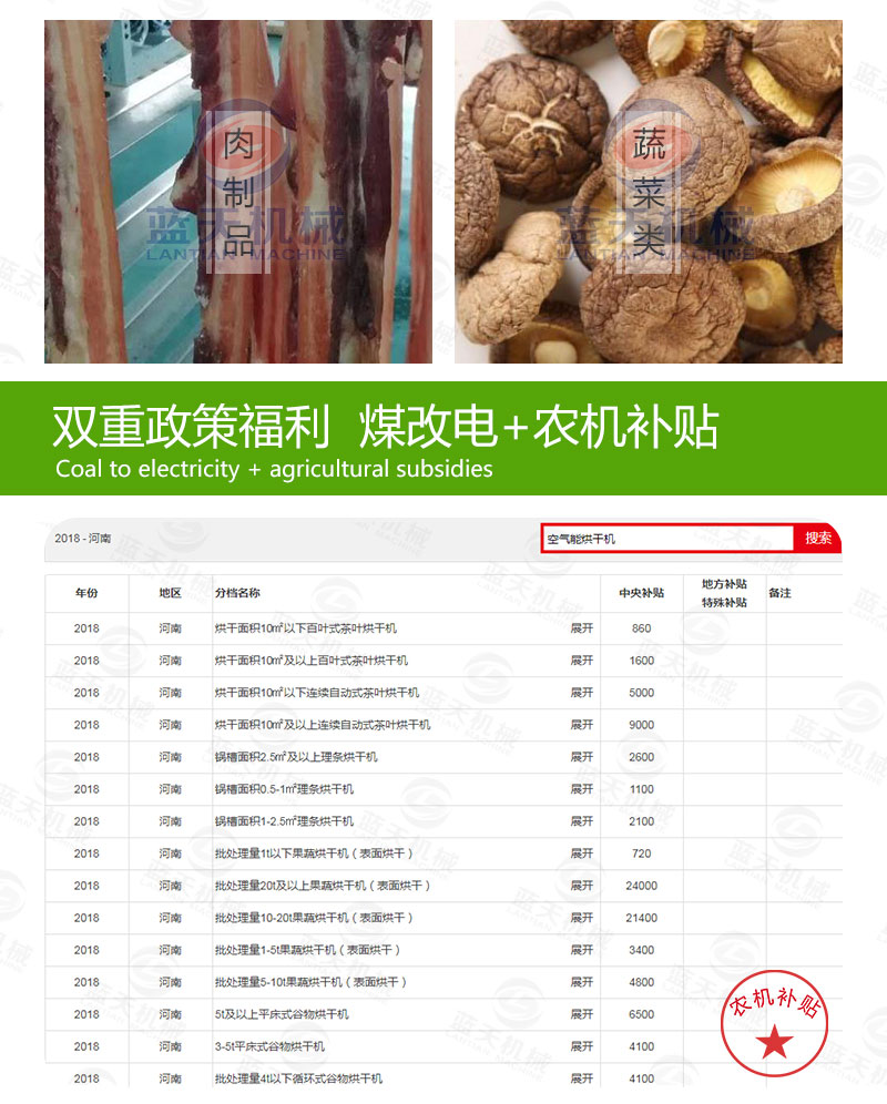 花生網帶式烘干機煤改電